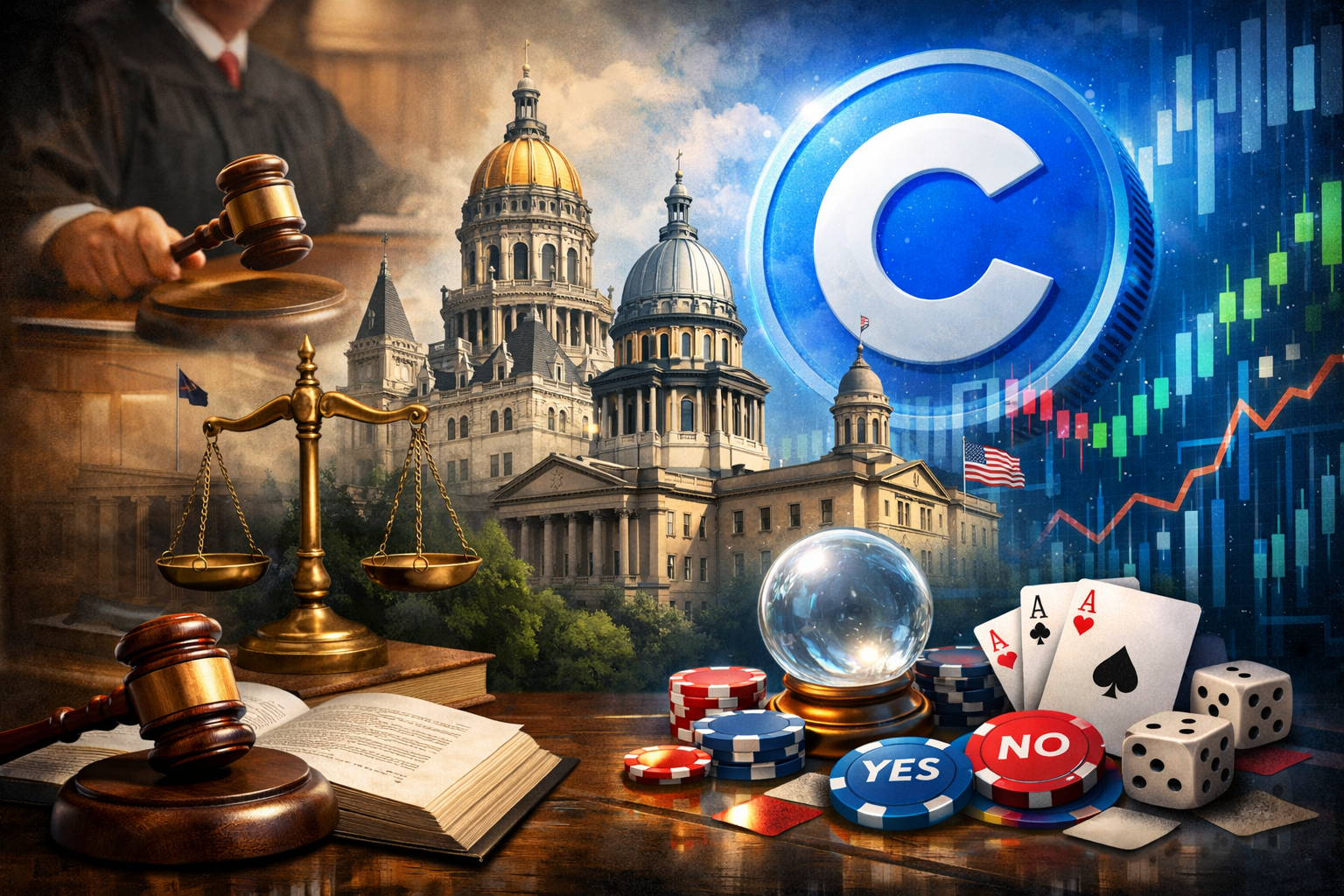 Кто регулирует прогнозные рынки? Coinbase инициирует судебную проверку в США.