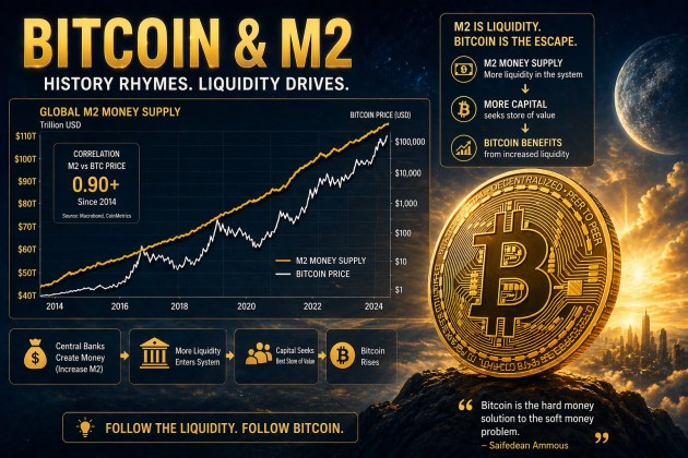 Аналитик заявил, что все неправильно поняли взаимосвязь M2 и Bitcoin: вот что произойдет