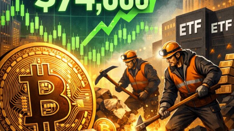 Биткойн преодолевает отметку в $74,000 на фоне спроса на спотовые ETF