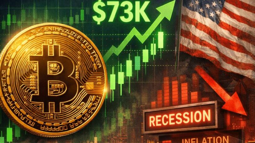 Биткойн удерживает ралли к $73,000 на фоне тревожных данных из США