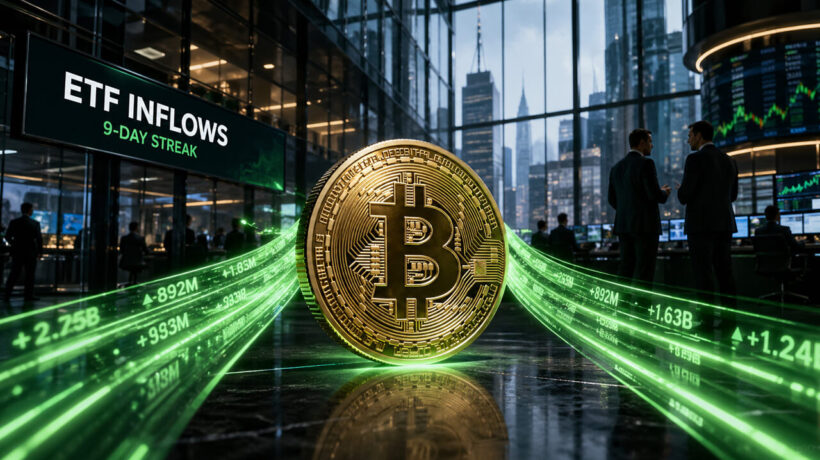 Американские спотовые Bitcoin-ETF демонстрируют самую продолжительную серию притока средств в 2026 году, достигнув почти 7% от общего предложения BTC