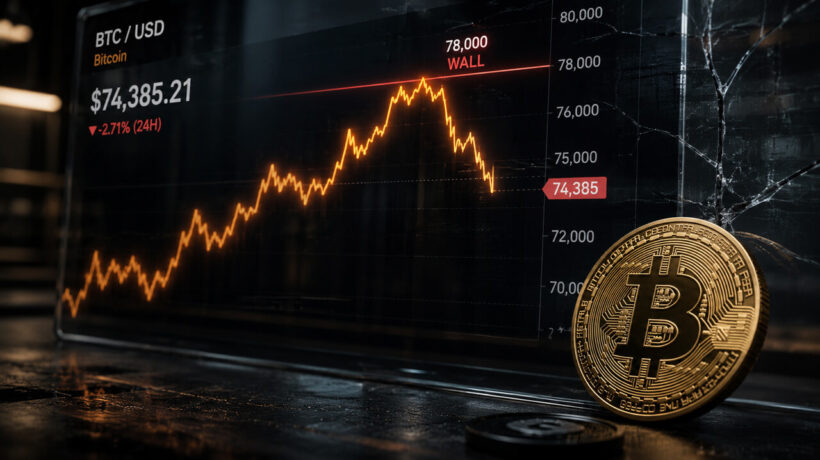 Биткойн опустился ниже 74 тысяч долларов впервые с апреля, данные показывают замедление импульса